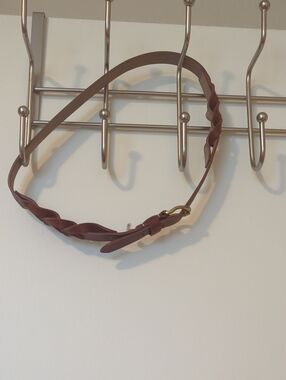 Target Brown Braided Leather Belt with Brass-Tone Buckle